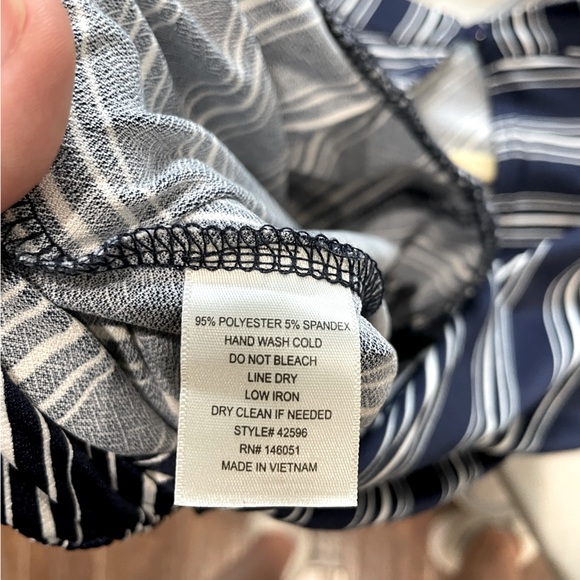 Navy Blue Striped Jumpsuit - Picture 5 of 8